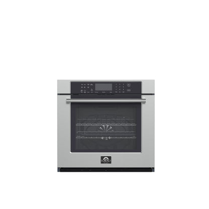 Forno Villarosa 30-Inch Electric Wall Oven, Stainless Steel, 5.0 cu.ft Capacity, Air Fry, Steam Cleaning, Glass Touch Controls - Forno Appliances