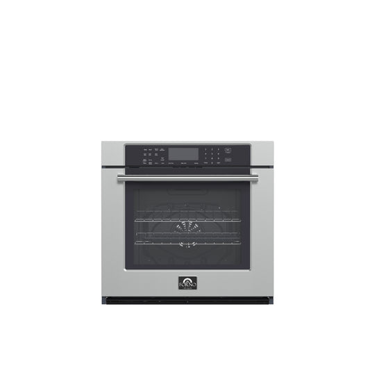 Forno Villarosa 30-Inch Electric Wall Oven, Stainless Steel, 5.0 cu.ft Capacity, Air Fry, Steam Cleaning, Glass Touch Controls - Forno Appliances