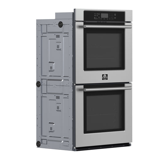Forno Villarosa 30-Inch Built-In Double Wall Oven, Stainless Steel, Convection Cooking, Touch Control Panel, Self-Cleaning Function - Forno Appliances