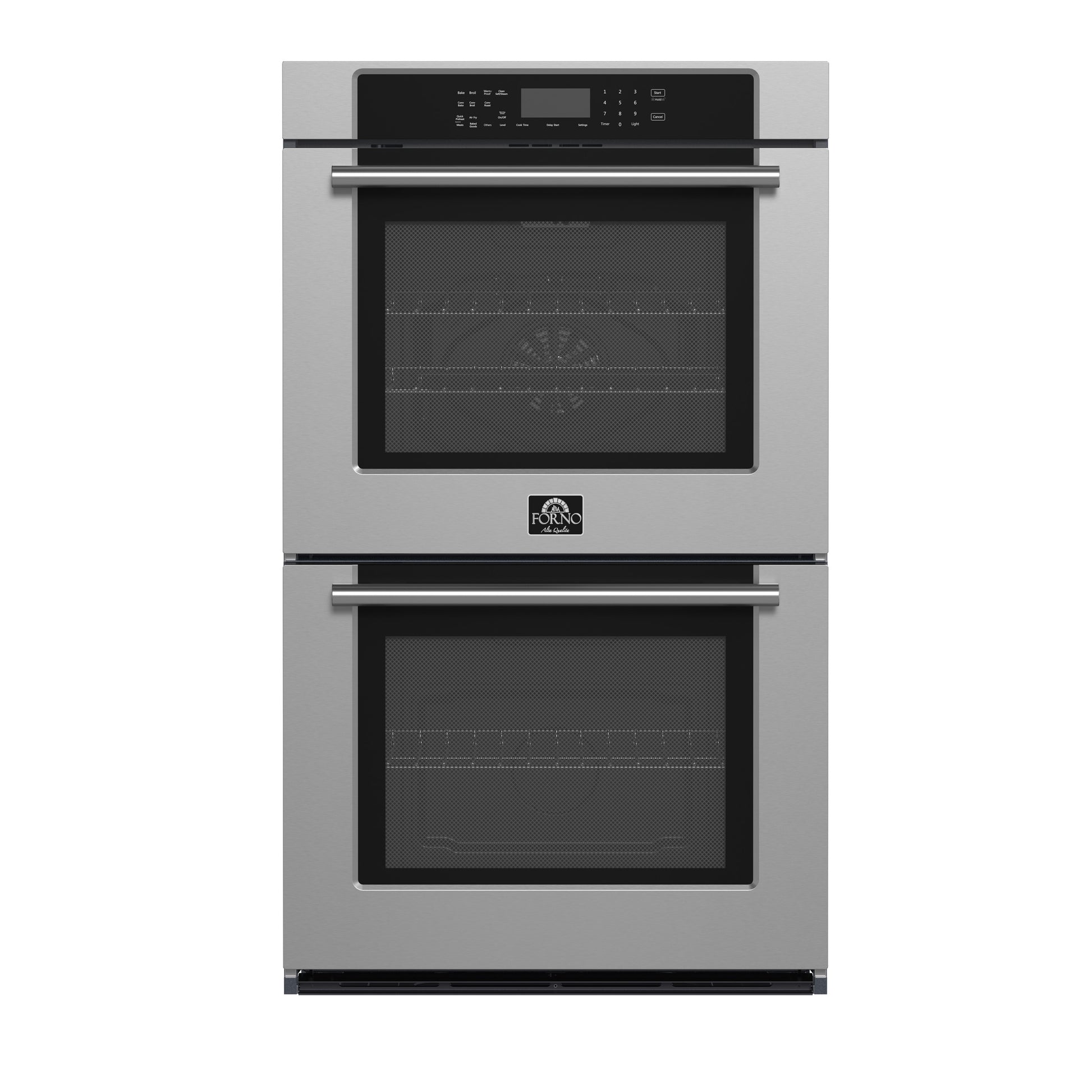 Forno Villarosa 30-Inch Built-In Double Wall Oven, Stainless Steel, Convection Cooking, Touch Control Panel, Self-Cleaning Function - Forno Appliances
