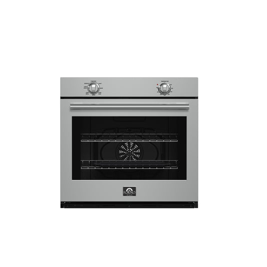 Forno Vomero 30-Inch Wall Oven, Stainless Steel, 5 cu.ft Capacity, 3550 Watts Convection, Mechanical Controls, Self-Cleaning Function - Forno Appliances