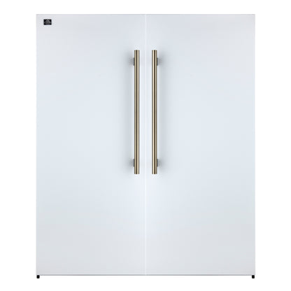 Forno Maderno 2-28-Inch Wide Convertible Refrigerator/Freezer in White, Decorative Trim, 27.2 cu.ft, 84-Inch High, ENERGY STAR Certified - Forno Appliances