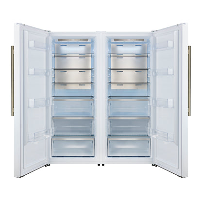 Forno Maderno 2-28-Inch Wide Convertible Refrigerator/Freezer in White, Decorative Trim, 27.2 cu.ft, 84-Inch High, ENERGY STAR Certified - Forno Appliances