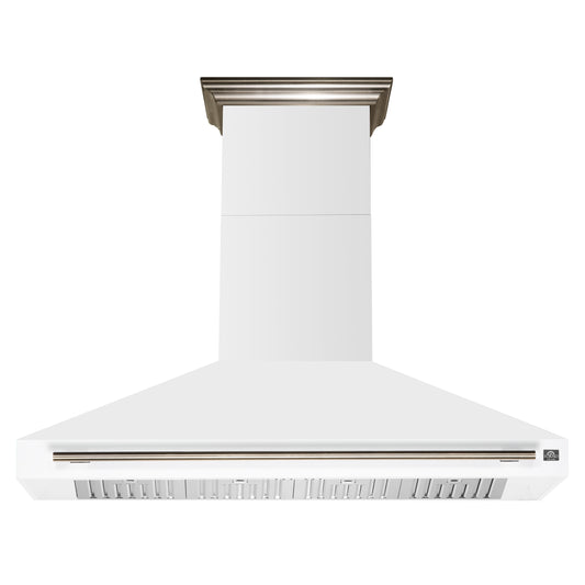 Forno Aria 60 Inch Wall-Mounted Range Hood in White - Forno Appliances