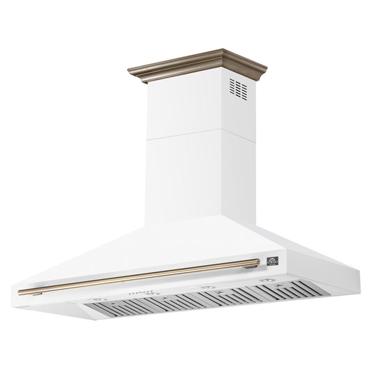 Forno Aria 60 Inch Wall-Mounted Range Hood in White - Forno Appliances