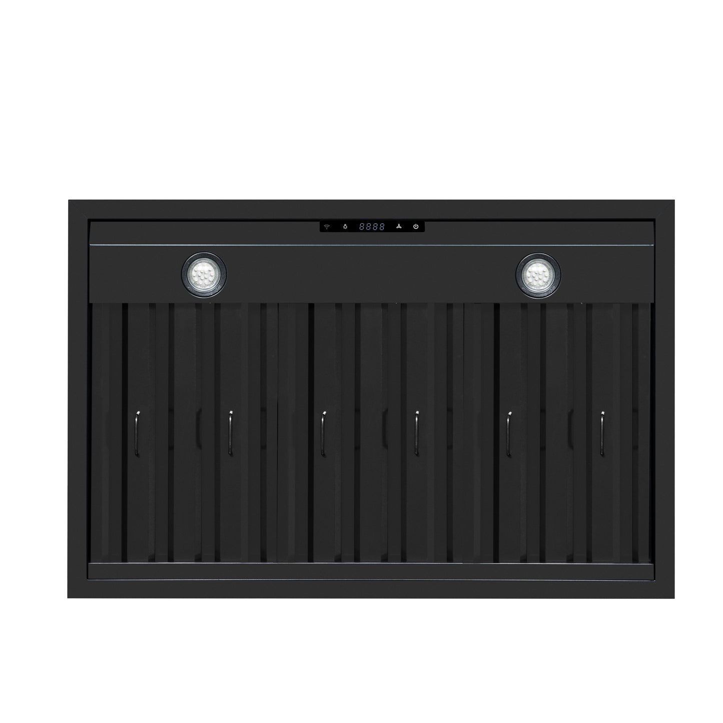Valente 36" Range Hood in Black with 427 CFM, 3 speeds, Dishwasher safe Baffle filters, LED Lights and Remote Control - Forno Appliances