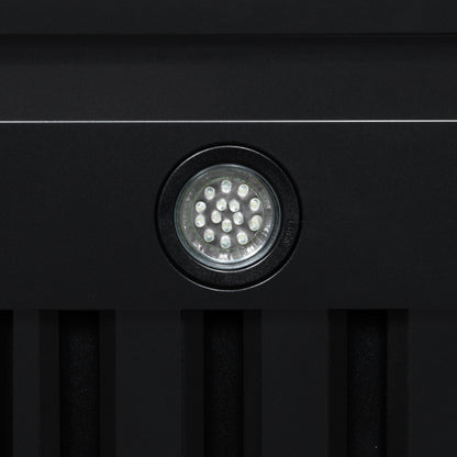 Valente 48" Range Hood in Black with 304 CFM, 3 speeds, Dishwasher safe Baffle filters, LED Lights and Remote Control - Forno Appliances