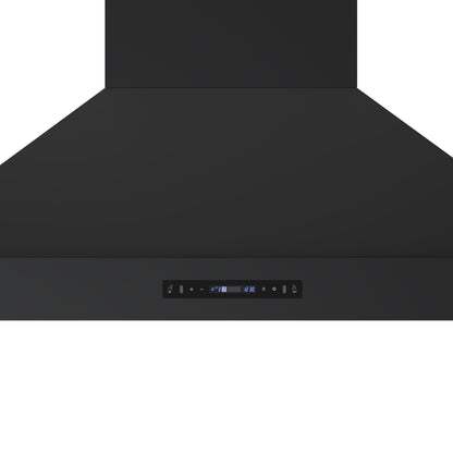 Forno Venezia 48 Inch Wall-Mounted Range Hood in Black with Antique Brass Accessories, Touch Controls and Baffle Filters - Forno Appliances
