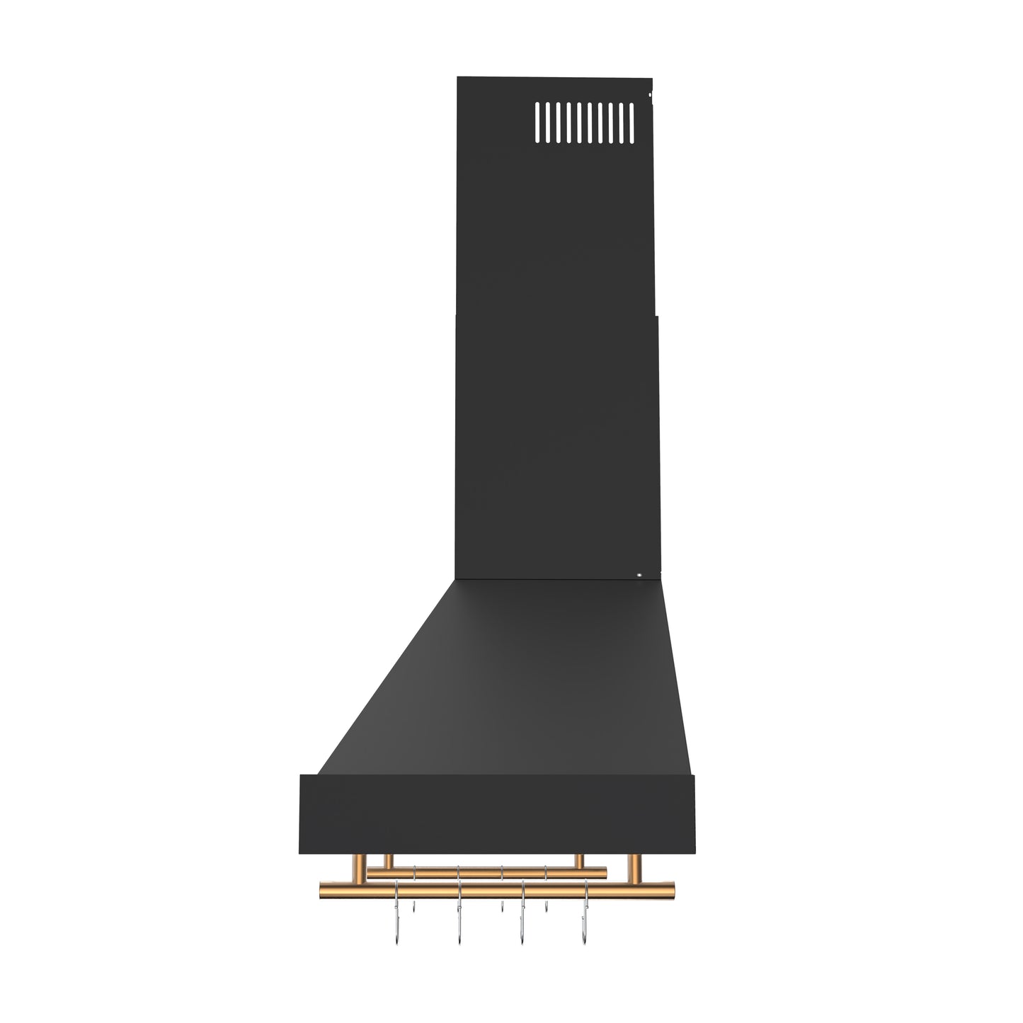 Forno Venezia 48 Inch Wall-Mounted Range Hood in Black with Antique Brass Accessories, Touch Controls and Baffle Filters - Forno Appliances
