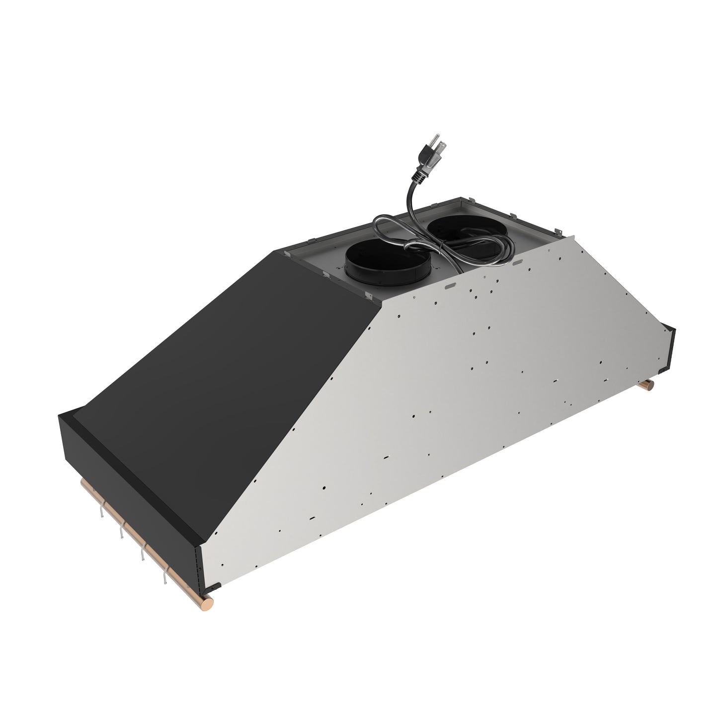 Forno Venezia 48 Inch Wall-Mounted Range Hood in Black with Antique Brass Accessories, Touch Controls and Baffle Filters - Forno Appliances