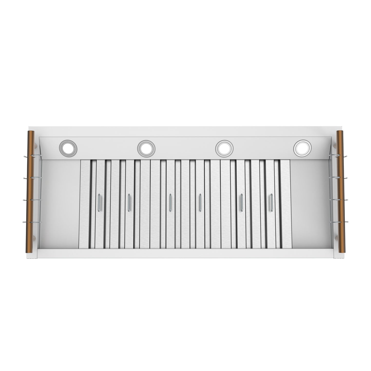 Forno Venezia 48 Inch Wall-Mounted Range Hood in White with Antique Brass Accessories, Touch Controls and Baffle Filters - Forno Appliances