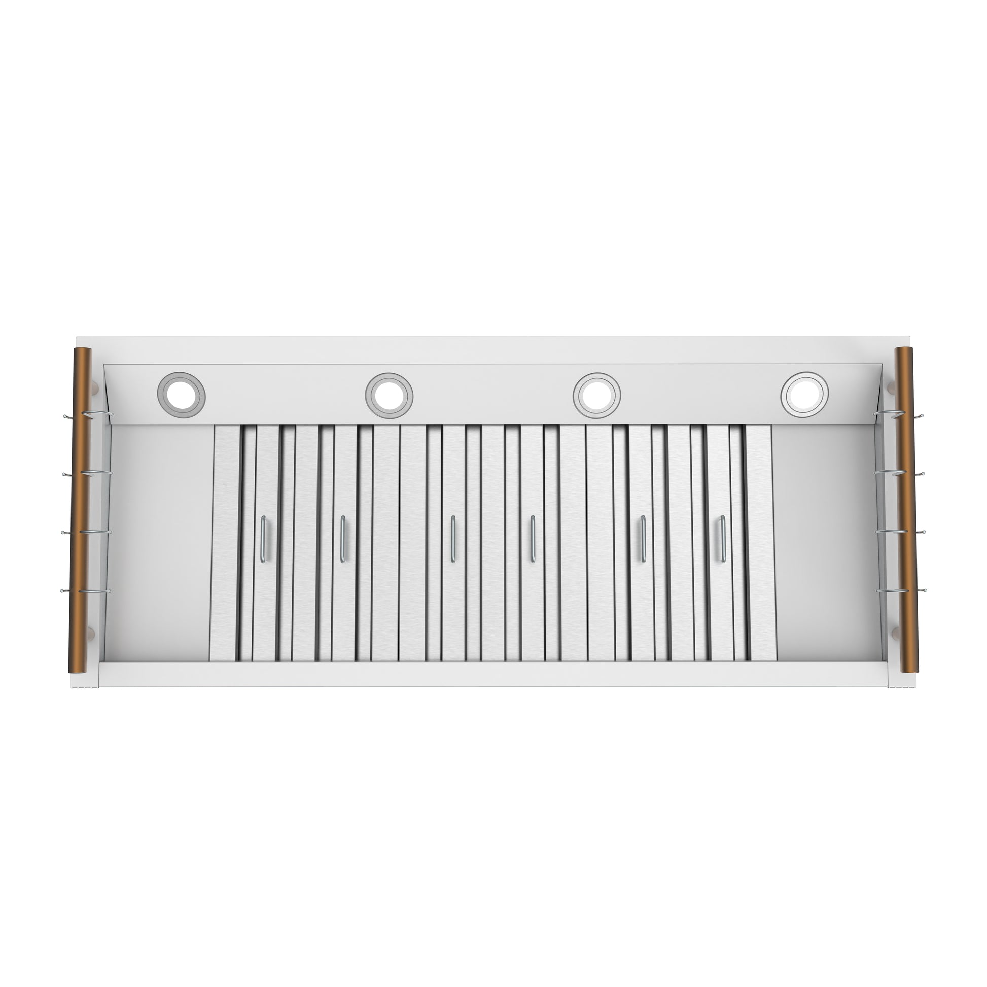 Forno Venezia 48 Inch Wall-Mounted Range Hood in White with Antique Brass Accessories, Touch Controls and Baffle Filters - Forno Appliances