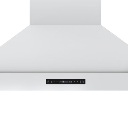 Forno Venezia 48 Inch Wall-Mounted Range Hood in White with Antique Brass Accessories, Touch Controls and Baffle Filters - Forno Appliances
