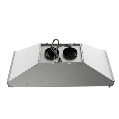 Forno Venezia 48 Inch Wall-Mounted Range Hood in White with Antique Brass Accessories, Touch Controls and Baffle Filters - Forno Appliances