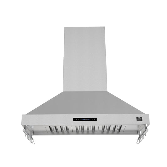 Forno Venezia 48 Inch Wall-Mounted Range Hood with Touch Controls and Baffle Filters - Forno Appliances