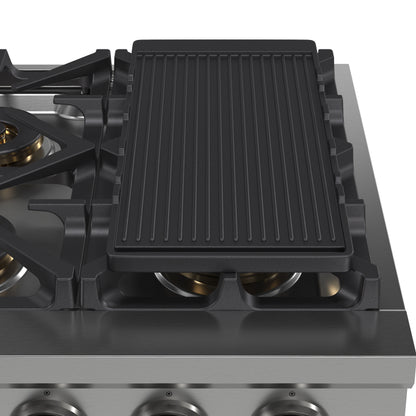 Forno Spezia Alta Qualita 36-Inch Pro-Style Gas Rangetop, Stainless Steel, 6 Sealed Burners, Continuous Cast Iron Grates, High Heat Output - Forno Appliances