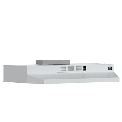 Forno Cappa 30-Inch Under Cabinet Range Hood, White, 200 CFM, Convertible, LED Lighting - Forno Appliances