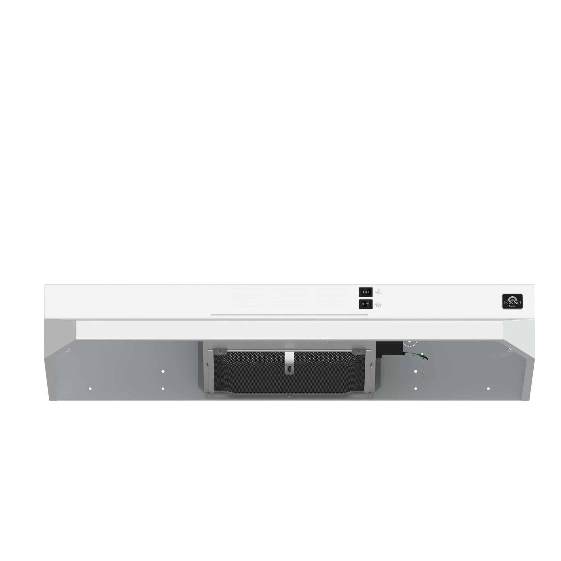 Forno Cappa 30-Inch Under Cabinet Range Hood, White, 200 CFM, Convertible, LED Lighting - Forno Appliances