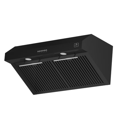 Forno Bari Espresso 30-Inch Under Cabinet Range Hood, Black, 600 CFM, LED Lighting, Dishwasher-Safe Baffle Filters, 3-Speed Fan Control - Forno Appliances