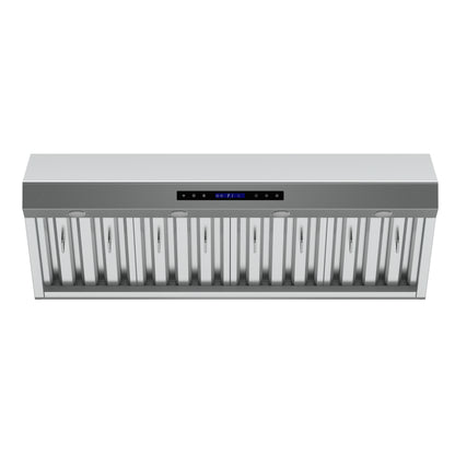 Forno Palazzo 48-Inch Wall Mounted Range Hood, Stainless Steel, Heavy Duty Baffle Filters, Remote Control - Forno Appliances