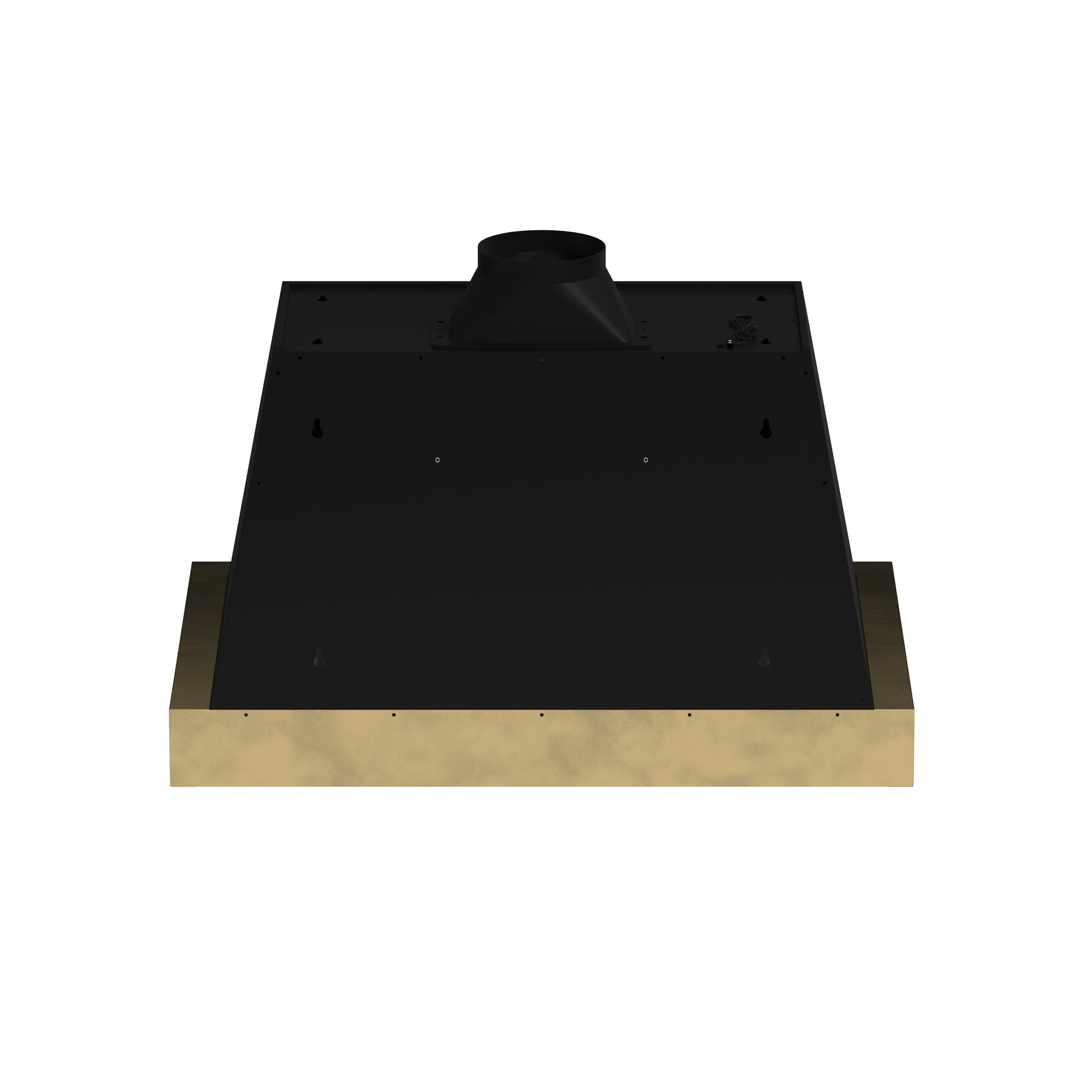 Forno Vittorio 36-Inch Wall Mount Range Hood, Black with Antique Brass Trim, 424 CFM Airflow, Dishwasher-Safe Baffle Filters, Remote Control, 3-Speed Fan, Bright LED Lighting. - Forno Appliances