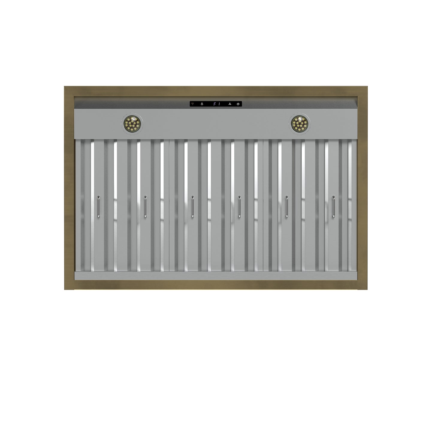 Forno Vittorio 36-Inch Wall Mount Range Hood, Black with Antique Brass Trim, 424 CFM Airflow, Dishwasher-Safe Baffle Filters, Remote Control, 3-Speed Fan, Bright LED Lighting. - Forno Appliances