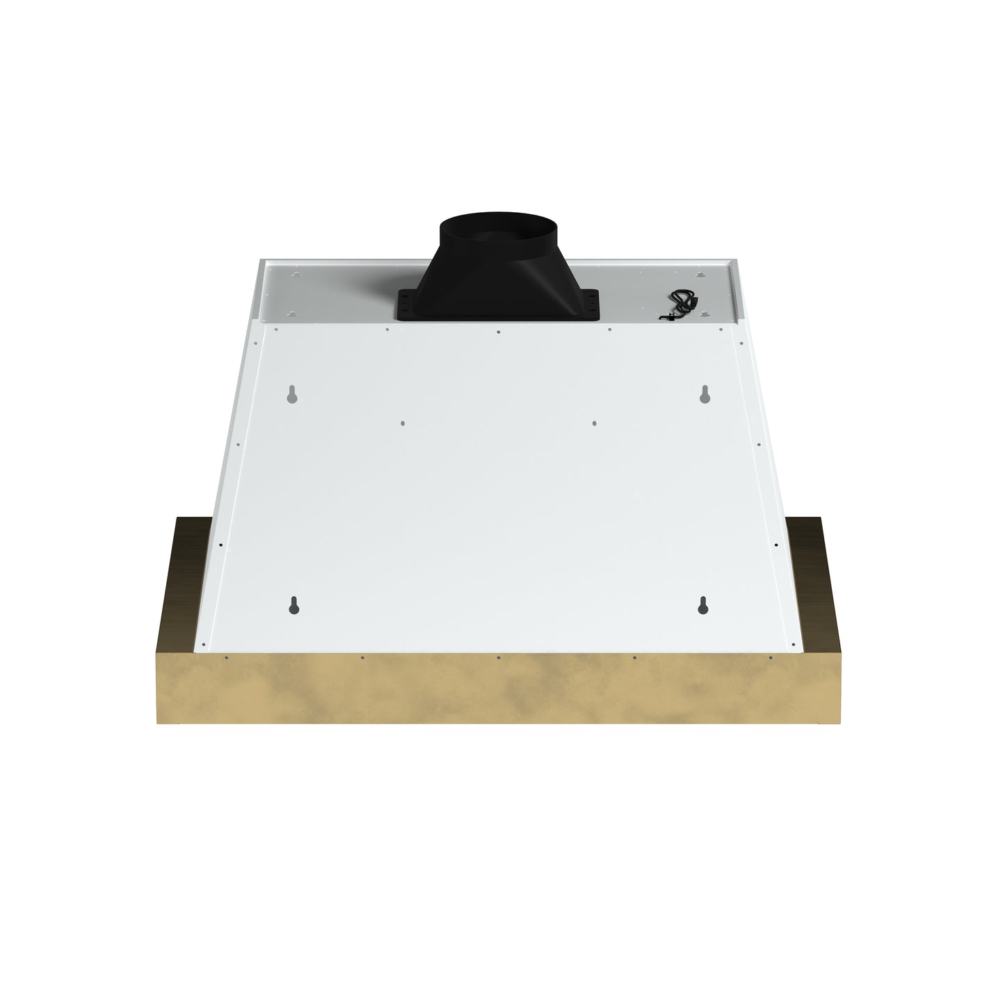 Forno Vittorio 36-Inch Wall Mount Range Hood, White with Antique Brass Trim, 424 CFM Airflow, Dishwasher-Safe Baffle Filters, Remote Control, 3-Speed Fan, Bright LED Lighting. - Forno Appliances