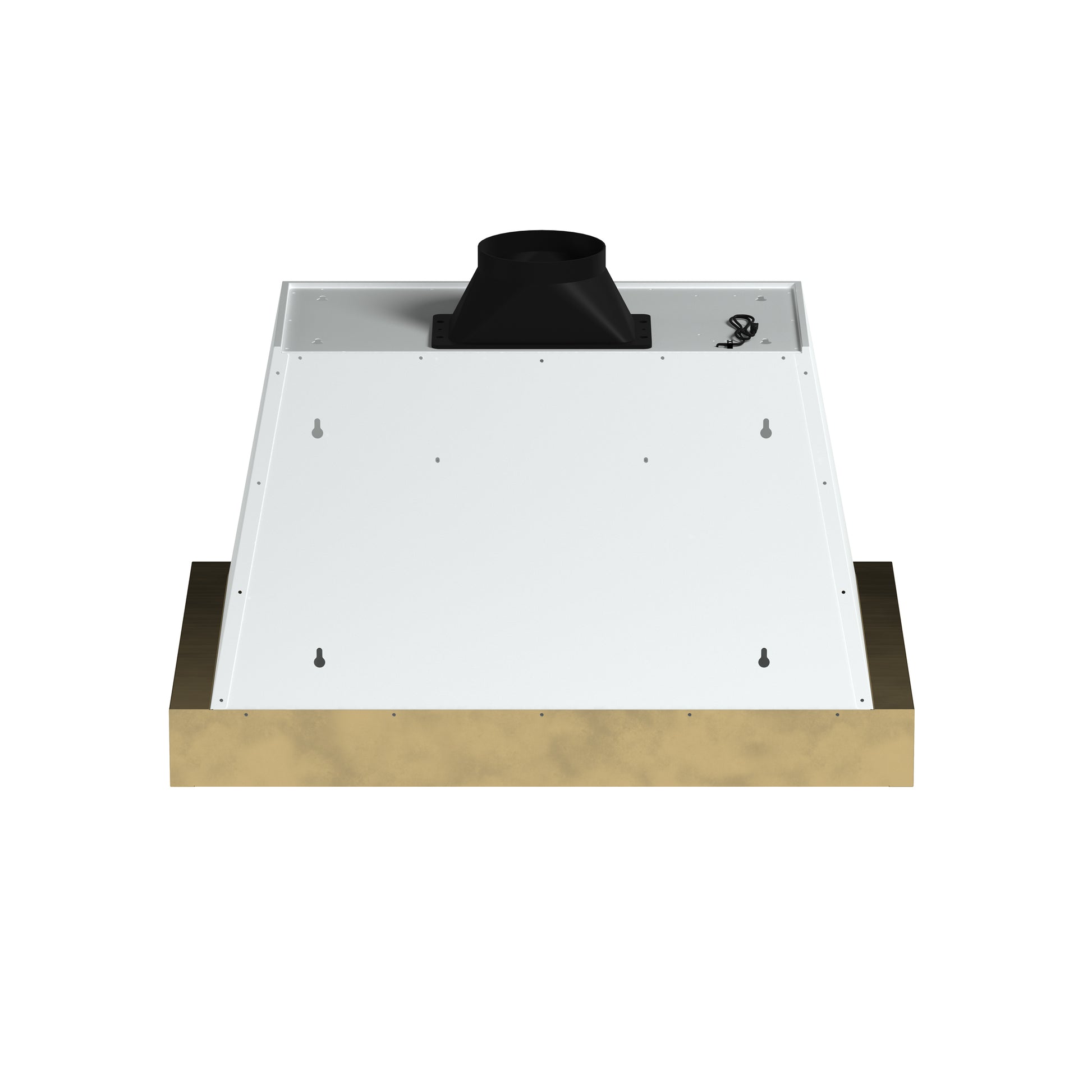 Forno Vittorio 36-Inch Wall Mount Range Hood, White with Antique Brass Trim, 424 CFM Airflow, Dishwasher-Safe Baffle Filters, Remote Control, 3-Speed Fan, Bright LED Lighting. - Forno Appliances