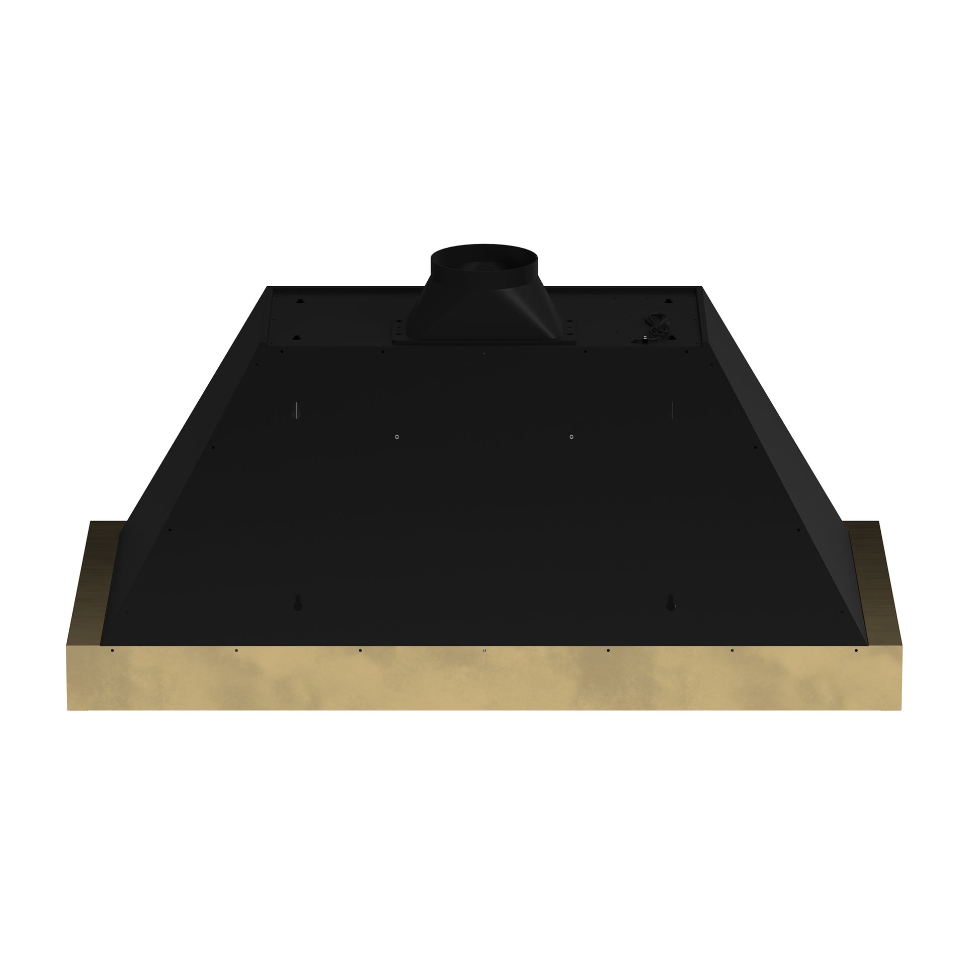 Forno Vittorio 48-Inch Wall Mount Range Hood, Black with Antique Brass Trim, 424 CFM Airflow, Dishwasher-Safe Baffle Filters, Remote Control, 3-Speed Fan, Bright LED Lighting. - Forno Appliances