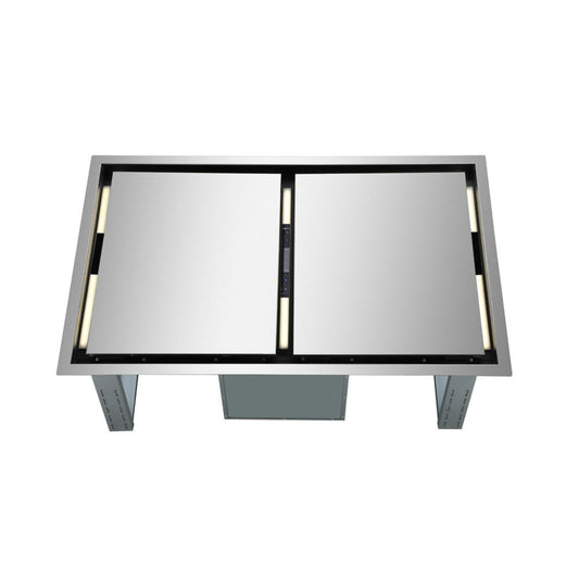 FORNO Arezzo 44-Inch Recessed Ceiling Range Hood, Dual Motors, 1200 CFM, Hybrid Filters, Remote Control - Forno Appliances