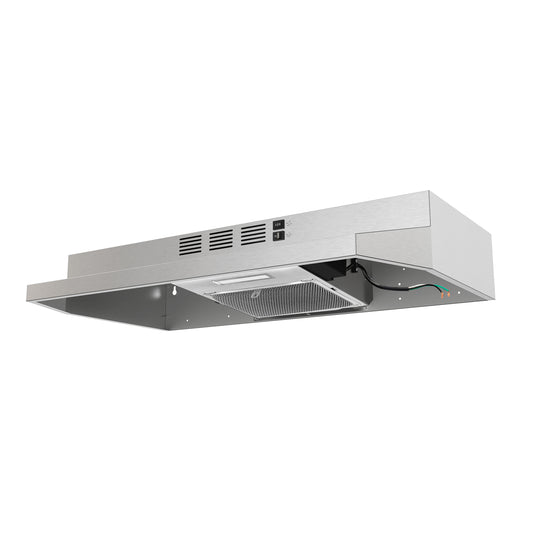 Forno Cappa 30-Inch Under Cabinet Range Hood, Stainless Steel, 200 CFM, Convertible, LED Lighting - Forno Appliances