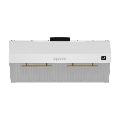 Forno Bari Espresso 30-Inch Under Cabinet Range Hood, White, 600 CFM, LED Lighting, Dishwasher-Safe Baffle Filters, 3-Speed Fan Control - Forno Appliances