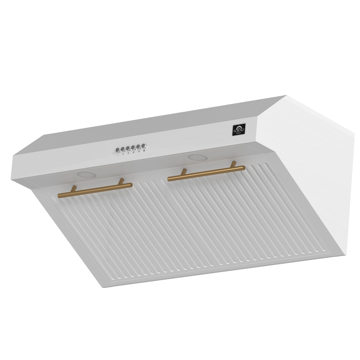 Forno Bari Espresso 30-Inch Under Cabinet Range Hood, White, 600 CFM, LED Lighting, Dishwasher-Safe Baffle Filters, 3-Speed Fan Control - Forno Appliances