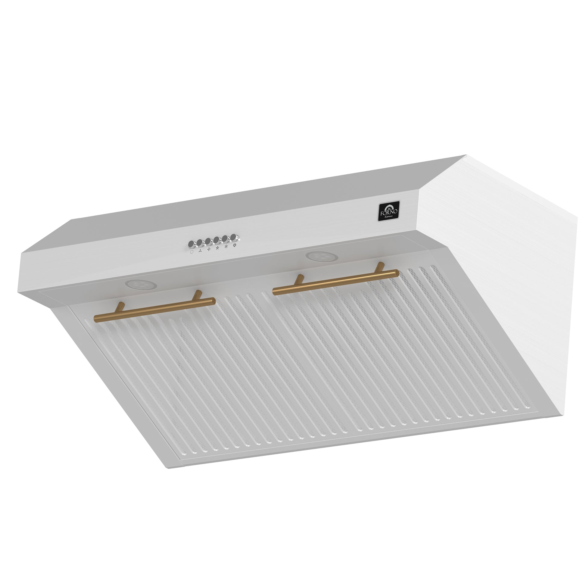 Forno Bari Espresso 30-Inch Under Cabinet Range Hood, White, 600 CFM, LED Lighting, Dishwasher-Safe Baffle Filters, 3-Speed Fan Control - Forno Appliances