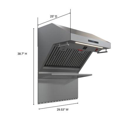 Forno Savona 30-Inch Wall Mount Range Hood, Baffle Filters, Backsplash Included - Forno Appliances