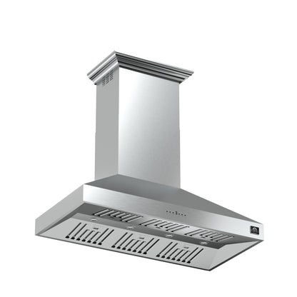 Forno Orvieto 48-Inch Wall Mount Range Hood, LED Lighting, Heavy Duty, Stainless Steel - Forno Appliances
