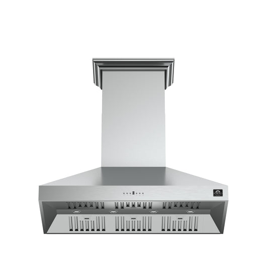 Forno Orvieto 48-Inch Wall Mount Range Hood, LED Lighting, Heavy Duty, Stainless Steel - Forno Appliances