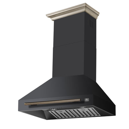 Forno Aria 30 Inch Wall-Mounted Range Hood in Black - Forno Appliances