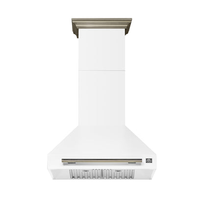 Forno Aria 30 Inch Wall-Mounted Range Hood in White - Forno Appliances