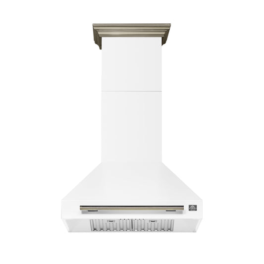 Forno Aria 30 Inch Wall-Mounted Range Hood in White - Forno Appliances