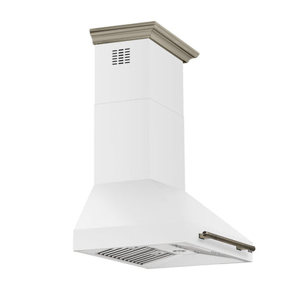 Forno Aria 30 Inch Wall-Mounted Range Hood in White - Forno Appliances