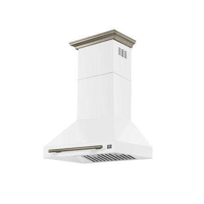 Forno Aria 30 Inch Wall-Mounted Range Hood in White - Forno Appliances