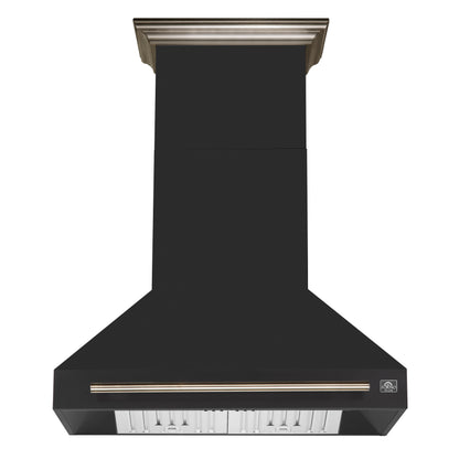 Forno Aria 36 Inch Wall-Mounted Range Hood in Black - Forno Appliances