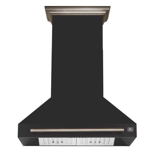 Forno Aria 36 Inch Wall-Mounted Range Hood in Black - Forno Appliances