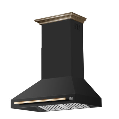Forno Aria 36 Inch Wall-Mounted Range Hood in Black - Forno Appliances