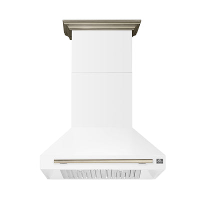 Forno Aria 36 Inch Wall-Mounted Range Hood in White - Forno Appliances
