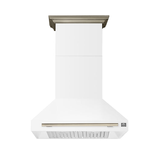Forno Aria 36 Inch Wall-Mounted Range Hood in White - Forno Appliances