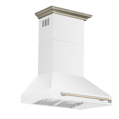 Forno Aria 36 Inch Wall-Mounted Range Hood in White - Forno Appliances