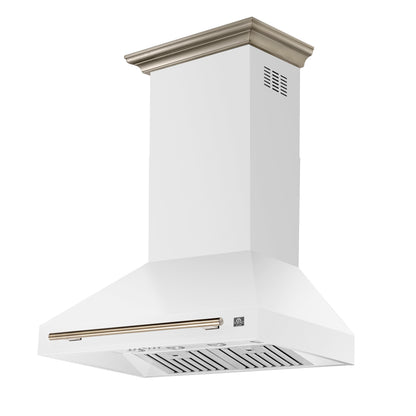 Forno Aria 36 Inch Wall-Mounted Range Hood in White - Forno Appliances