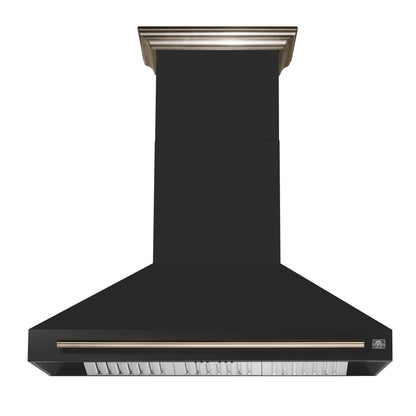 Forno Aria 48 Inch Wall-Mounted Range Hood in Black - Forno Appliances